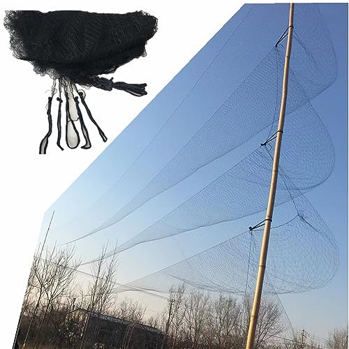 Mist Net Deep Pockets Nylon 110/2D 15mm Mesh Size Bird Netting,Invisible Net,Anti Wind System,Airport Bird Prevention (10x40 ft)