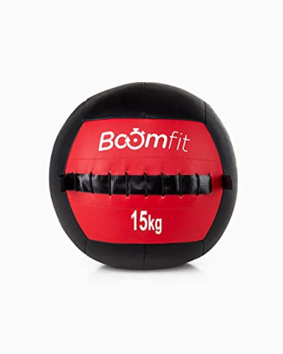 BOOMFIT Wall Ball 15 kg | Balón Medicinal Antideslizante | Carga centrada Estable | Máxima exigencia para Fuerza y Potencia | WODs avanzados | Casa y Box para Crosstraining