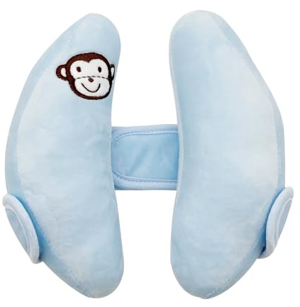 StoHua Adjustable Baby Head Neck Support Pillow,Baby Travel Pillow Cushion for Car Seat,Stroller Headrest Pillow for Infants,Head and Neck Support Pillow for Pushchair,Blue