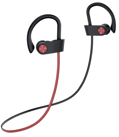 TONEMAC Bluetooth kopfhörer in Ear,U8 Bluetooth Kopfhörer Sport,Kopfhörer Kabellos Bluetooth 5.3,IPX7 Wasserdicht,15 Stunden Spielzeit,Bluetooth Kopfhörer für Joggen/Laufen,Rot