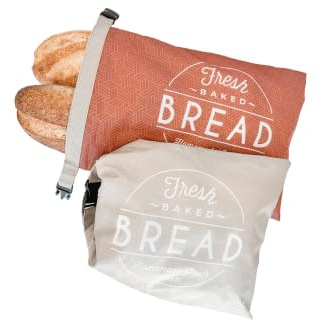 ModKitchn Reusable Bread Bags for Homemade Breads – 2-Pack XL Sourdough Bread Bags | Keeps Sourdough Fresh for a Week | Freezer Safe Reusable Container Storage for Sour Dough and Artisan Loaves