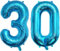 PatiCool Zahlen Luftballon 30 Blau, 100cm - 40 Zoll Luftballons Geburtstag, XXL Riesen Folienballon 30 Blau Geburtstagsdeko, Helium Ballons Zahlen 30 für Frau Mann Jahrestag Deko Geburtstags