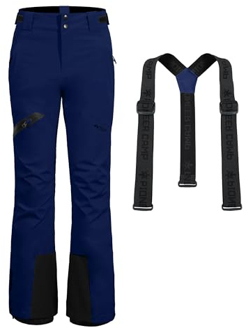 Pioneer Camp Pantalones de esquí para mujer, pantalones de nieve, con tirantes desmontables, impermeables, con costuras selladas, protector contra la nieve, pantalones de snowboard, pantalones de