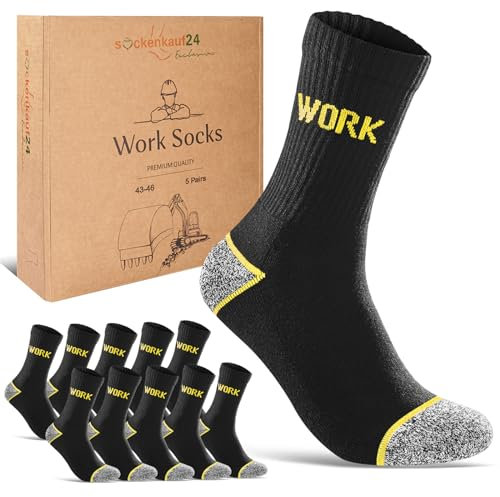 Arbeitssocken Herren 43-46 WORK Socken Baumwolle 5 Paar