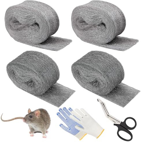 4 piezas de lana de acero, 2 unidades de lana de acero fino 000 + 2 unidades de lana de acero fino 0000 de limpieza fina, alambre de acero pulido de metal, lana de acero, barrera eficaz contra