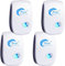 Repelente Ultrasónico de Plagas, 4 Pack Electrónico Repelente Mosquitos Insectos Control de Plagas,Repelente Ultrasónico Ratas para Moscas, Mosquitos, Ratones,Cucarachas, Arañas, Hormigas,Insectos