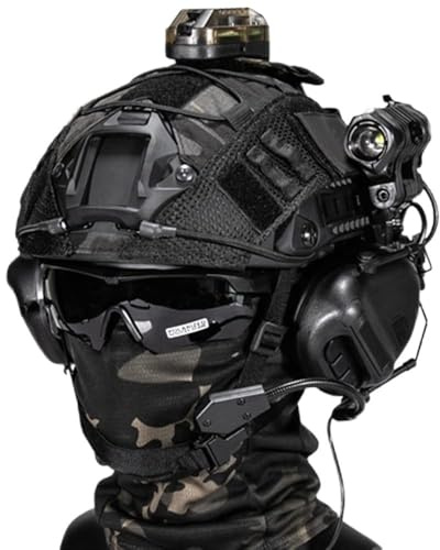 SDYAYFGE Protection Casque Airsoft,Jeux avec Ensemble Complet Incluant Masque Écouteur Lunettes Lampe Poche Support NVG Et Tampon EPP pour Cosplay Tir Sportif Chasse en Plein Air
