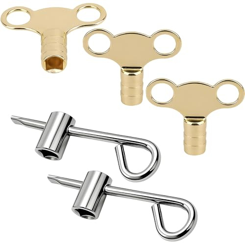 5 Pack Radiator Bleed Keys for UK Radiators - Universal Fit for Standard & Corner Radiator Bleed Valves, 5-Pack Set Home & Office Use by DIY Enthusiasts and Homeowners