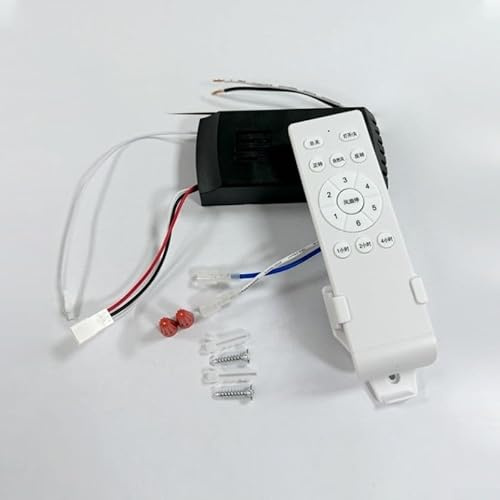 Control remoto para ventilador de techo, kit de control inalámbrico de 6 velocidades con receptor DC 24V de 35W de salida y entrada de 90-265V para dispositivo de control de sistemas de ventiladores