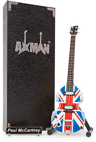 P McCartney Union Jack Basso - Chitarra in miniatura - Regali musicali - Ornamento fatto a mano