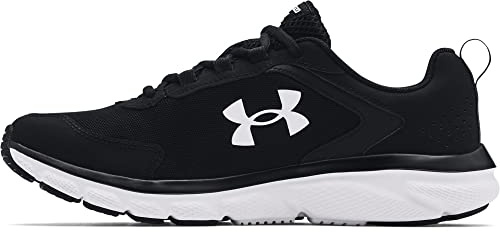 Under Armour Men's Charged Assert 9 Running Shoe, Black (001)/White, 11 M US