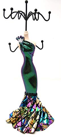 Elegant Mermaid-Style Jewellery Stand - Fashion Mannequin Organiser for Necklaces, Bracelets, Earrings - Eye-Catching Design, 34cm High