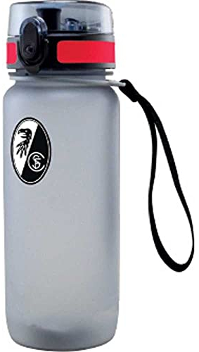 SC Freiburg Trinkflasche grau transparent 0,65 l Tritan Flasche - Plus Lesezeichen Wir lieben Fußball