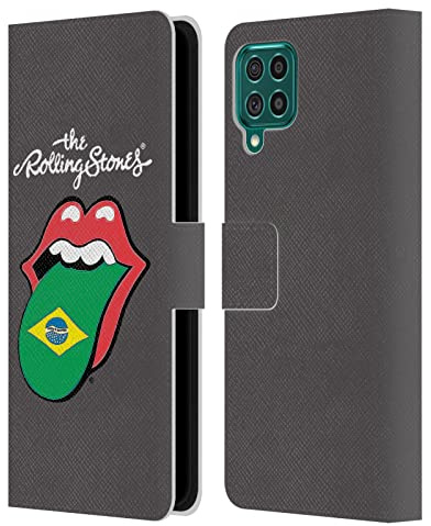 Head Case Designs Officially Licensed The Rolling Stones Brazil International Licks 1 Leather Wallet Case Compatible with Samsung Galaxy F62 (2021)