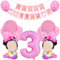 Minnie Ballons Set,Minnie Party Luftballons Set,10 Latexballon+Minnie Folienballon 3 Geburtstag+Birthday Banner+4 Folienballon+Band,Folienballon für Mouse Themenparty.(Rosa), Rosac