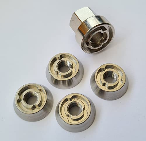 Adventure Xperience 4 + 1 Tuercas antirrobo – Tuerca de seguridad antirrobo con llave especial – varios juegos de tamaños, forma especial – M5, M6, M8, M10 acero inoxidable (M8, 4 tuercas, 1 tuerca)