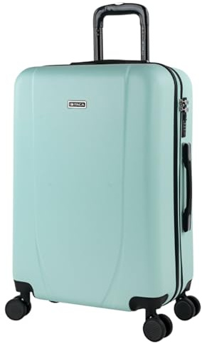 ITACA - Maleta Mediana 55x40x20 de Viaje rígidas Trolley con 4 Ruedas Dobles para Avion Ligera Equipaje de Mano candado de combinación., Verde Menta