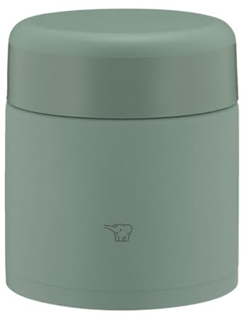 ZOJIRUSHI SW-KA30-GM Mahobin - Tarro térmico de acero inoxidable para sopa, tarro de almuerzo, sin costuras, 300 ml, verde mate, tapa y sello integrados, fácil de limpiar, solo 3 piezas