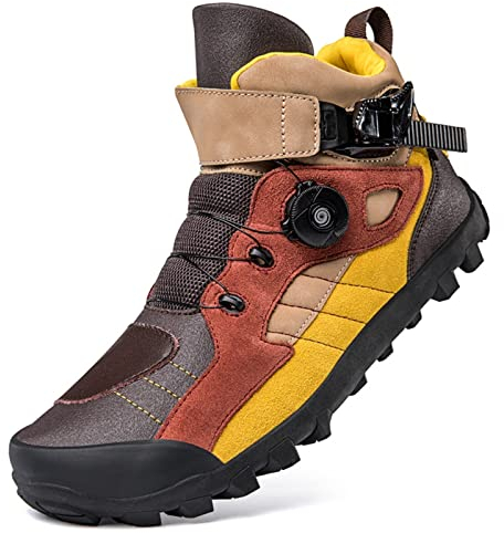 Motorradschuhe Herren,Damen motorradstiefel Mode Rindsleder Leder mit ATOP Closed System,Seitlicher Verbrühungsschutz Rider Biker Boots Racing Short Boots Motocross Ausrüstun 39-47