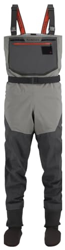 Simms Men's Freestone Stockingfoot Chest-High Fishing Waders - Durable, Breathable, Performance-Driven Waterproof Waders, Smoke (Large 12-13)