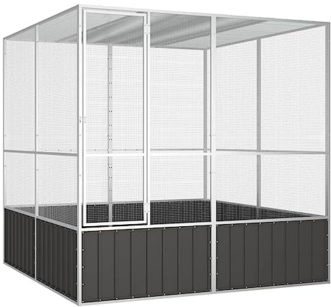 KOIECETA Vogelkäfig Anthrazit 213,5x217,5x211,5 cm Verzinkter Stahl