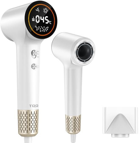 TQQ Hair Dryer, 400 Million Plasma Ionic Hairdryer, 110, 000 RPM High Speed Brushless Motor Blow Dryer for 2min Fast Drying, 57dB Low Noise Travel Hairdryers for Women and Men