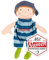 SIGIKID Stoffpuppe Brenda Bilipup mit Namen personalisiert/Bestickt, Erste Puppe/Kuschelpuppe, Jungen Babyspielzeug (Junge/Blau)