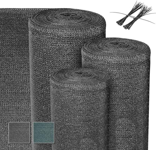 Sol Royal Brise Vue 25m x 1,8m Filet Tissu d'Ombrage 165g/m² – Protection Solaire Opaque Protection UV, Attache Câbles pour Fixation Facile – HDPE Pare Vue Soleil Ombrageant Clôture Jardin Gris – SG80