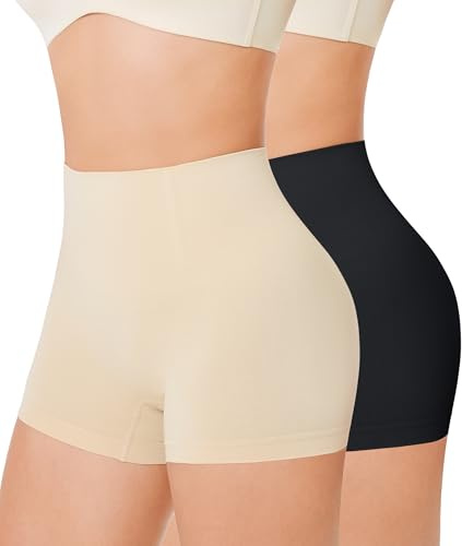 Nebility 2 Piece Shapewear for Women Tummy Control Knickers Body Shaper Pants Seamless Shaping Shorts Lower Belly Waist Trainer Panties Slimming Underwear Boyshorts