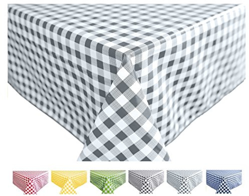 PVC vaxduk rektangulär vaxduk 140 x 200 cm gingham ljusgrå