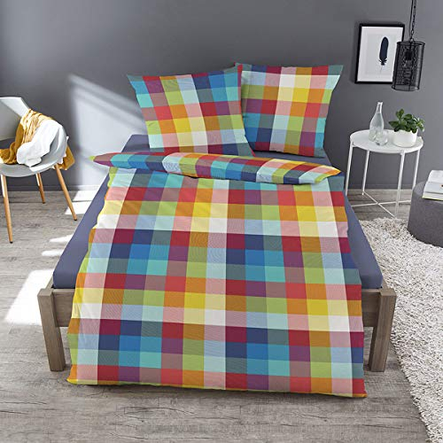 Traumschlaf fröhliche kuschelig weiche Feinbiber Bettwäsche Clown aus 100% Baumwolle mit Reißverschluss - Made in Germany 135x200 cm + 80x80 cm