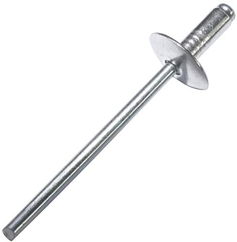 AERZETIX - C48142 - Lot de 100 Rivets aveugles Ø3.2x8mm à tête large 10mm - DIN 7337 C - rivet pop à rupture de tige - en aluminium/acier