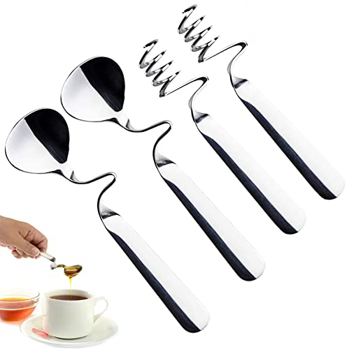 BONHHC Dosatore Miele,cucchiaio da appendere per marmellata e cucchiaio da miele in acciaio inox con spirale,cucchiaio da miele per mescolare,per marmellate,sciroppi,yogurt,melassa