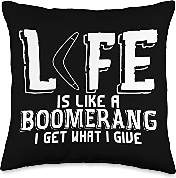 Throwing Sport Joke Saying Boomerangs Boomerang Throw Pillow