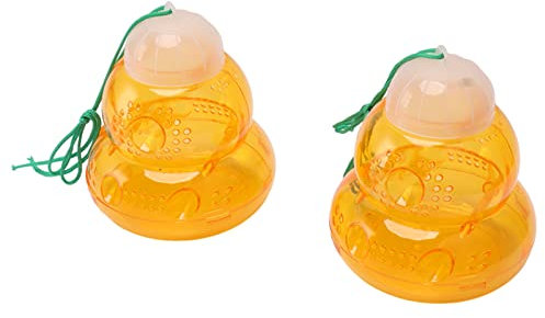 Bottle Wasp Trap 2Pcs Gourd Shaped Hanging Bee Trap Stinging Bees Catcher Outdoor Wasp Deterrent Killer Catcher Home Supply (Orange)