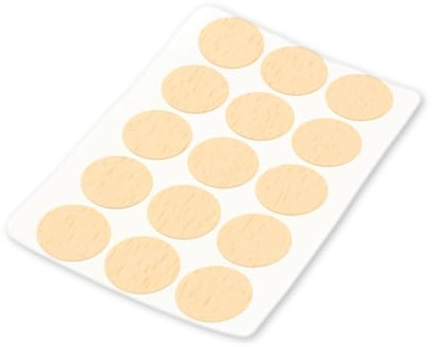 15x Selbstklebende Abdeckkappen für Schrauben, Bohrlöcher & kleine Macken - Universell einsetzbare Schraubenabdeckung (Buche, Ø 20 mm)