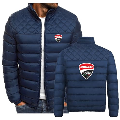 SIDHU Chaquetas de Hombre para Duca-TI, Abrigo de algodón Plegable, Ligero y Aislado, con Cremallera Completa, cálido, Corto, Acolchado, para Correr y Viajar,Navy-XXL