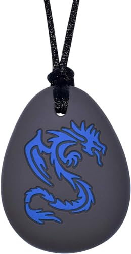 Collane da masticare per bambini sensoriali, giocattoli masticabili a forma di dinosauro in silicone per ragazzi con autismo, ADHD, SPD, collane da masticare per ansia, ridurre l'agitazione per i