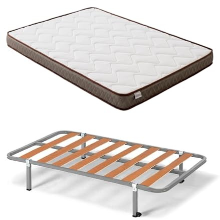 HOGAR24 ES - Cama Completa con Somier Básico de Láminas y Colchón Dream Flex Transpirable - Medida: 90x190 cm