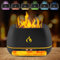 2-in-1 Flammen Aroma Diffuser & Salt Range, 7-Farben-Licht Diffuser Ätherische Öle, Luftbefeuchter Diffuser mit Automatischem Farbwechsel & Timing, Vulkan Diffuser für Raum Büro Yoga Spa (Schwarz)