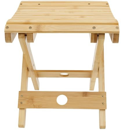 Foppla Tabouret pliable en bambou pour sauna, boîte de sauna portable, design en forme d'arc, chaise de sauna pliable multi-usage, forte capacité de charge, tabouret de sauna pour la maison