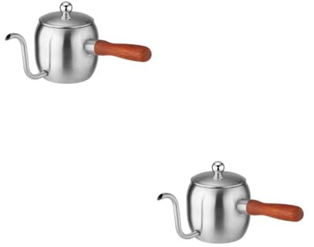 PRETYZOOM 2 Piezas Verter a Mano Una Cafetera Estrellarse Paraca Amoladora Fabricante Reutilizable Cafetera De Preparación Manual Artículos Para El Hogar Porta Cafe Silver Acero Inoxidable