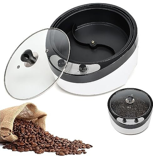 Tostador eléctrico de granos de café, 1800 W para uso doméstico y cafetería, capacidad de 800 g con olla antiadherente y temperatura ajustable