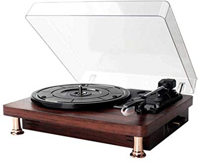 ZJFHEYUO Giradischi Portatile RETR, Giradischi in Vinile, Giradischi RETR a Tre velocità, Altoparlanti Stereo integrati, Supporto per Dischi in Vinile, Ingresso AUX, USB, Bluetoot