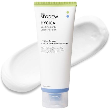 DearMYDEW HYCICA Soothing Gentle Cleansing Foam | Low pH 5.5 Cleanser for Sensitive Skin, Calming Hydrating Cica Face Wash & Barrier Care, Centella, Ultra-Low Molecular HA, Korean Skincare, 5.07 fl oz