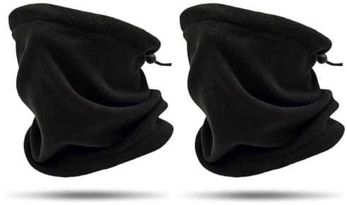 flintronic Vinter halsvärmare för män och kvinnor, bandana ansiktsmask, vindtät halsduk för utomhussport motorcykel skidåkning löpning cykling, 2 st-spänne-svart, 16*14*2.1cm