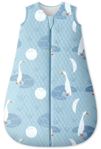Unnivoll Saco de dormir para bebés, 1,5 TOG, 12-18 meses, saco de dormir de algodón para invierno, otoño cálido y suave, 84 cm, para recién nacidos, niños y niñas, azul cisne