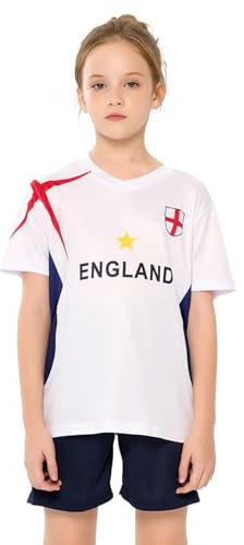 2026 Barnfotbollsdräkt set landslagsstil pojkar och flickor snabbtorkande fotbollströjor(England,6 Years)