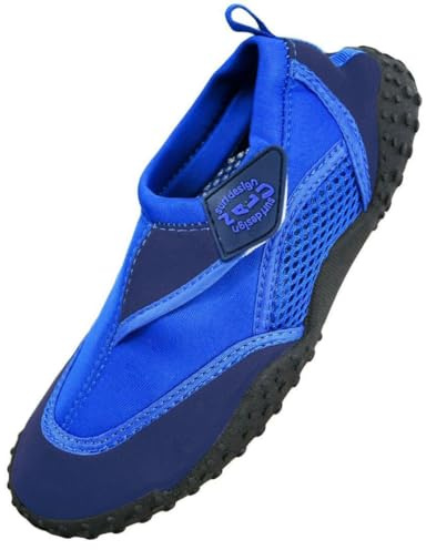 Aqua Beach Surf Wet Water Shoes Boys Girls Mens Womens Unisex Wetsuit Boots (Blue Adult 5)
