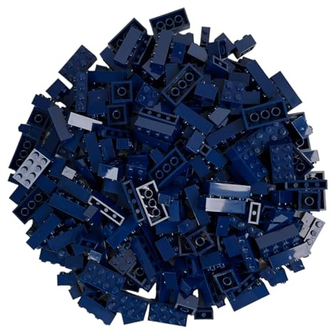 Q-Bricks Bausteine Box 300 Stück – Classic Klemmbausteine in 5 Formen – Farbe Sapphire Blue – Wiederverwendbare Aufbewahrungsbox – 100% kompatibel – Hergestellt in der EU